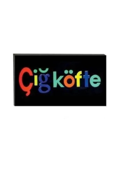 Jenerik Işıklı Tak Çalıştır Hazır Tabela Çiğ Köfte Çok Renkli