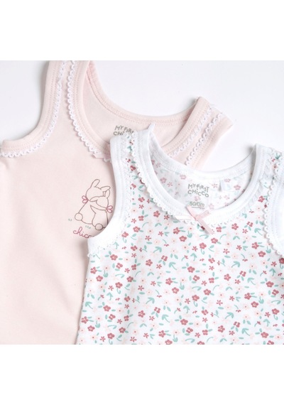 Chicco Kız Bebek 2li Kolsuz Body Set 09101764000000 000011 Pembe