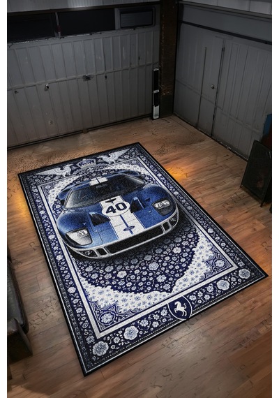 Ford F40 Araba Desenli Halı Dijital Baskı Yıkanabilir Kaymaz Taban Leke Tutmaz