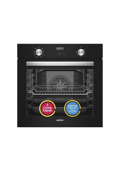Simfer 9 Fonksiyon QS Dijital Gri Ankastre Set (8223 Fırın + 3538 Ocak + 8736 Davlumbaz)