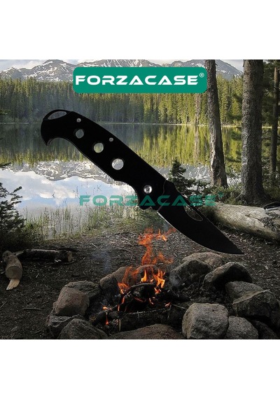Forzacase Paslanmaz Çelik Ultra Keskin Outdoor Avcılık Kamp Çakısı Fc345 Siyah