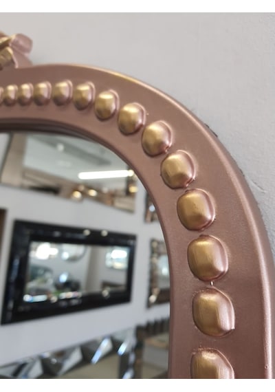 Ayna Denizi Lady Copper Gold Model Rose Gold Altın Renk Dekoratif Ayna Altın