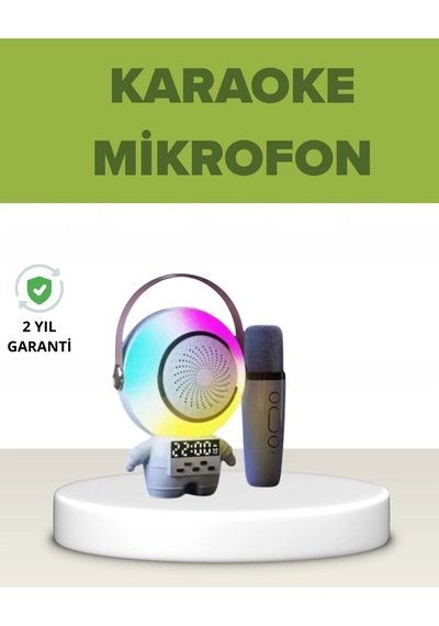 Hubrendy Tekno Astronot Tasarımlı Bluetooth Speaker Ve Kablosuz Mikrofon Karaoke Seti
