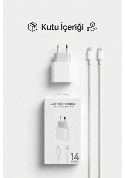 25w Hızlı Şarj Adaptörü Usb-c To Lightning Kablo Seti Güçlü Güvenli Hızlı Şarj Cihazı Dayanıklı