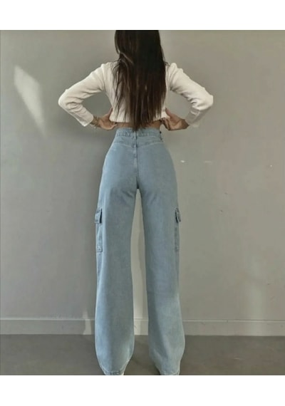 Kadın Açık Mavi Kargo Cep Palazzo Wide Leg Bej Buz Mavi Kadın Açık Mavi Kargo Cep Palazzo Wide Leg Bej Buz Mavi