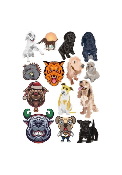Köpek Sticker Set-3 13 Parça Telefon, Tablet, Defter, Laptop Sticker