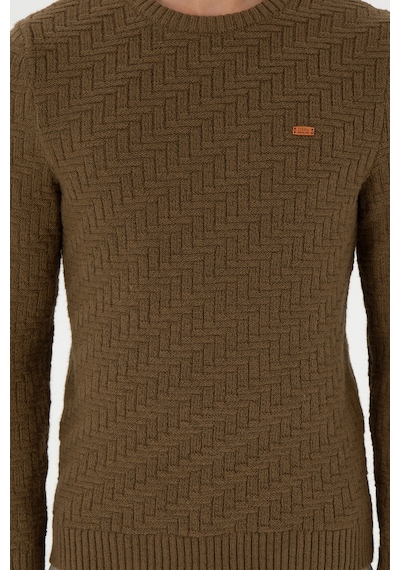 U.S. Polo Assn. Erkek Slim Fit Bisiklet Yaka Haki Kazak 50297050-VR027