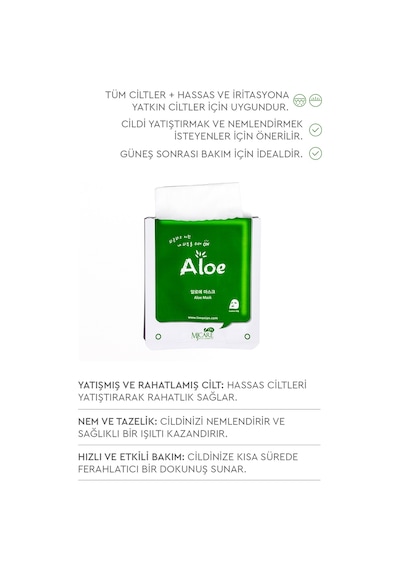 Mjcare On Aloe Mask - Aloe Vera Özlü Yüz Maskesi 20'li