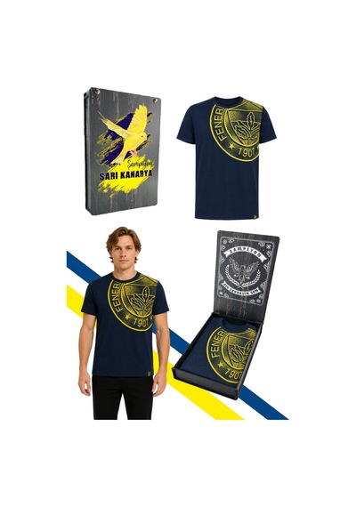 Fenerium Fenerbahçe Erkek Trıbun Halftone Logolu Tshırt Uv Kutu Lacivert