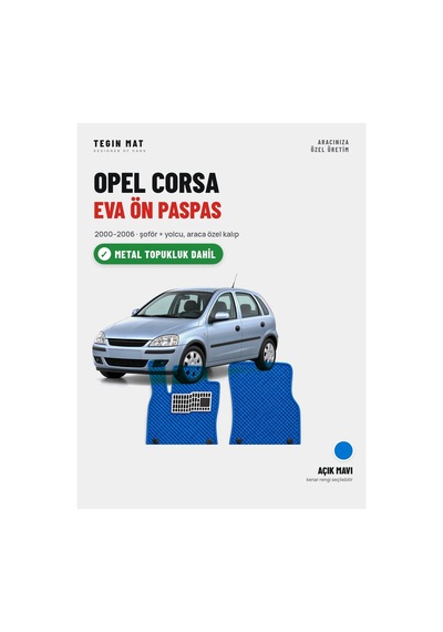 Opel Corsa Eva Ön Paspas 2000 2006 Mavi Metal Topukluk Dahil