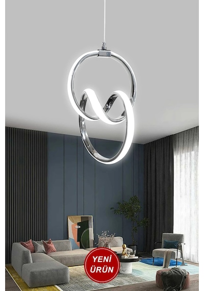 İmza Led Avize - 3 Renk Kumandalı Krom Krom