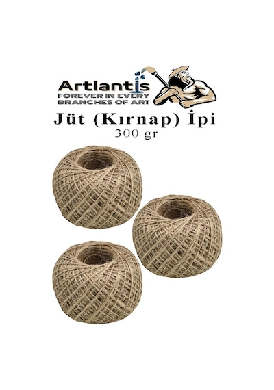 Jüt İpi Kırnap 300 Metre Mumlu Kırnap İplik Jüt İp Kendir İp Süs Naturel Doğal İplik Hasır İplik Çuval İp