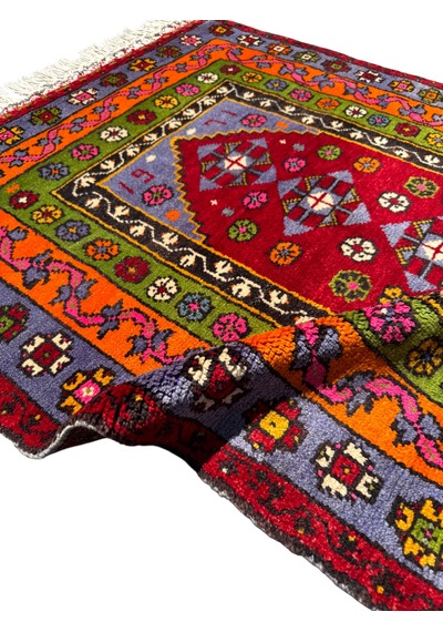 El Dokuma 1971 Koleksiyonluk 100x135 Kök Boya Selendi Halısı