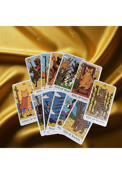 Cat Tarot Kartları 78 Adet Kedi Temalı Klasik Tarot Kartları