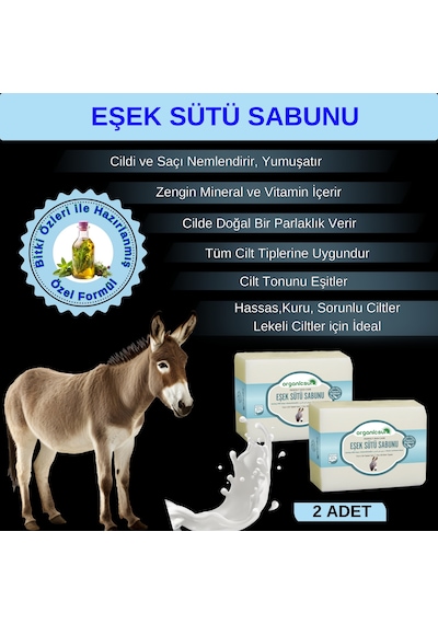 Organicsun Doğal Eşek Sütü Sabunu 2 x 140 G
