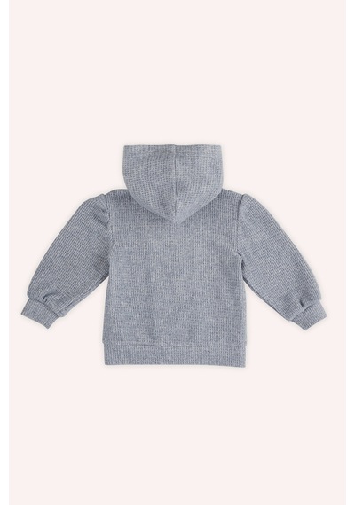 Kız Bebek Yumuşak Dokulu Fermuarlı Mavi Sweatshirt 636109