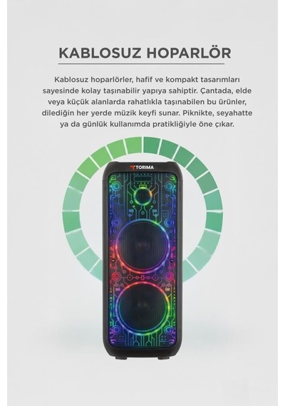 Özel Seri Bluetooth Hoparlör D64 Siyah Bas Işıklı