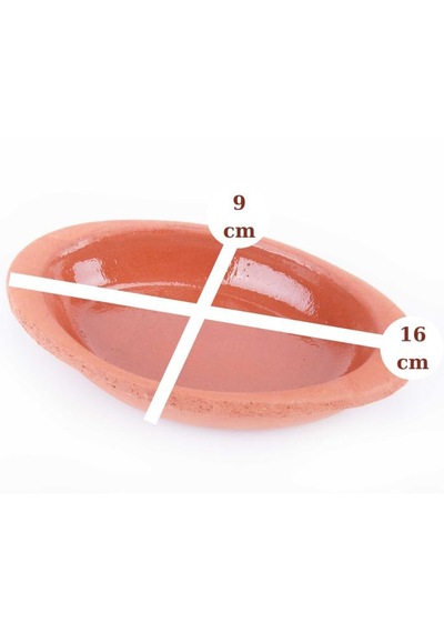 Elizi Çömlekleri 3 Lü Mini Oval Sırlı Kase, Çok Amaçlı Toprak Surum Servis Kase 3 Adet Sırlı