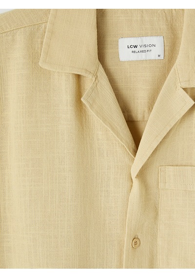 Lcw Vision Sarı Regular Fit Resort Yaka Erkek Gömlek