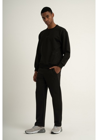 Airlife Sports Club Sz 3 Erkek Sıfır Yakalı Sweatshirt Siyah