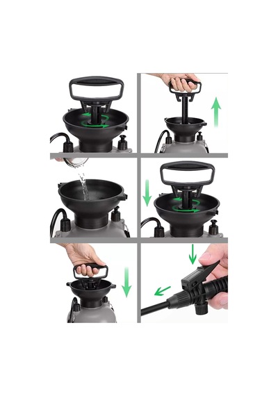 5 Litre 2'1 Basınçlı Köpük Püskürtme El Pompası 4x Sıvı Nozul Ve 1x Köpük Nozul Püskürtücü
