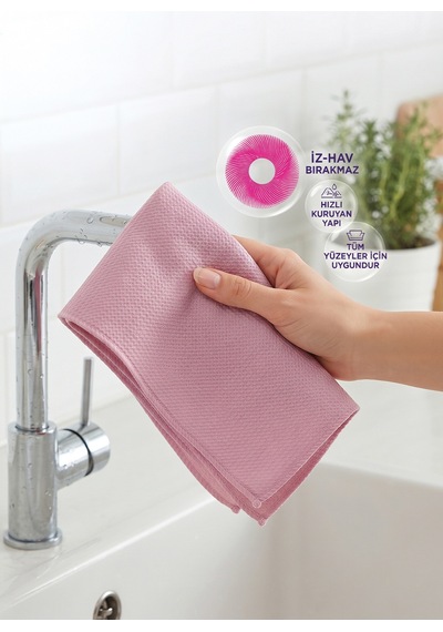 Mikrofiber Çok Amaçlı Bez Pembe İkili Paket Diğer