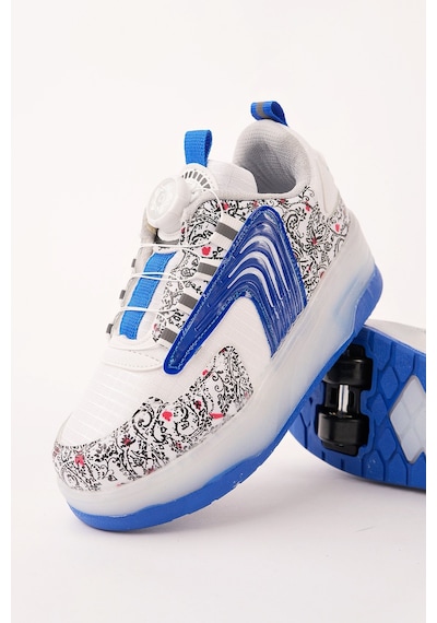 Muggo Flow Çocuk Işıklı Patenli Tekerlekli Sneaker Spor Ayakkabı Mavi