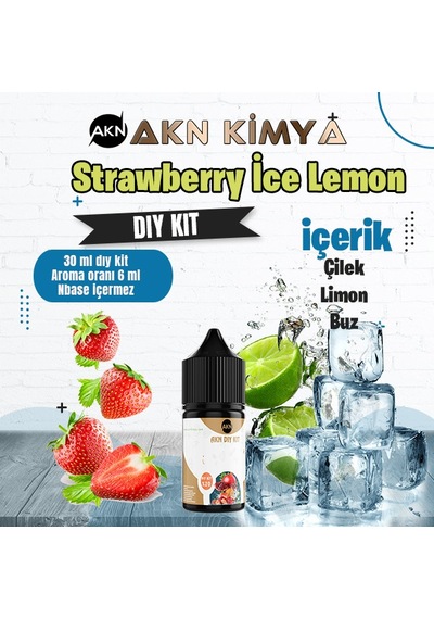 Strawberry Ice Lemon Dıy Kit Çilek Limon Buz Gıda Aroması %20 Oranda Aroma İçerir Hazır Değildir 30 Ml