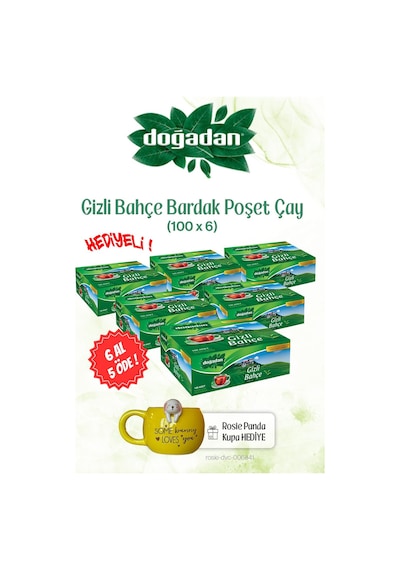 Doğadan 6 Al 5 Öde Bardak Poşet Çay 100'lü Gizli Bahçe Ve Rosıe