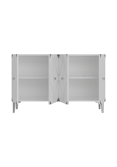 Ka1297bs Alfa Konsol Ve Tv Sehpası Beyaz-silver 120cm Beyaz-gold