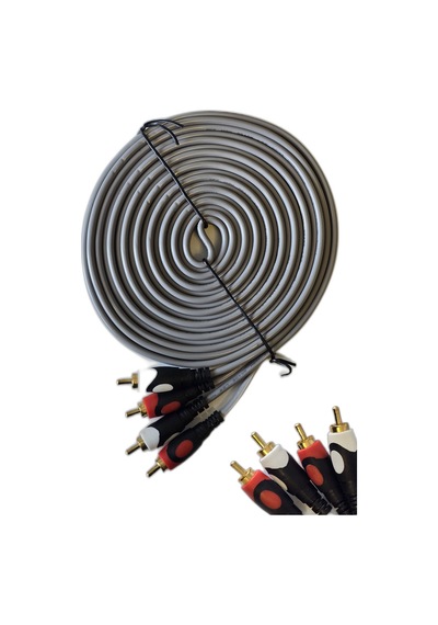 2 Rca 2 Rca Stereo Ses Kablosu 5m Amfi Tv Hoparlör Ses Sistemi Bağlantı Kablosu Gri