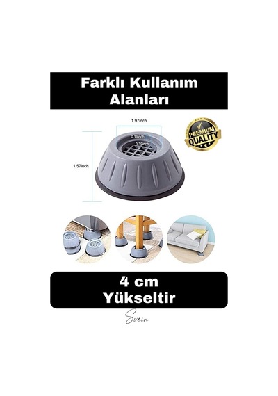 8'li Gürültü Engelleyici Kaymaz Titreşim Önleyici Kauçuk Ayak Ped Çamaşır Makinesi Beyaz Eşya Stoper