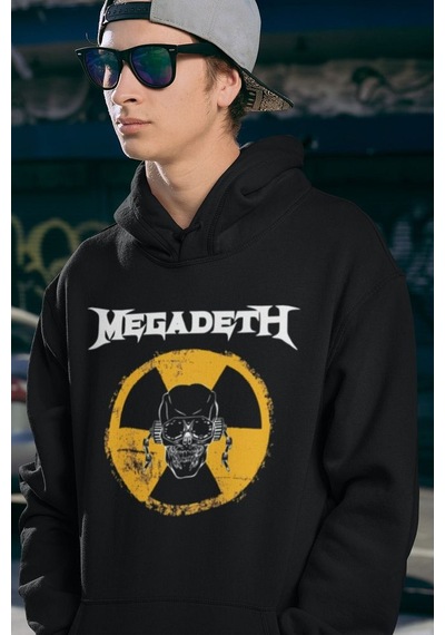 Sevbano Megadeth Baskılı Unisex Oversize Rock Metal Müzik Grubu Hoodie Siyah