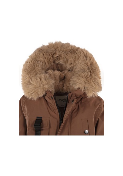 Civil Boys Kapüşonu Kürklü 2-5 Yaş Parka - Kahve