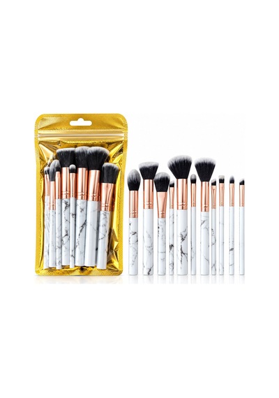 Mujgan Mjgn-316 Makyaj Fırça Seti 10 Parça Mermer Desenli Rose Gold Yüz Ve Göz- 12'li Paket