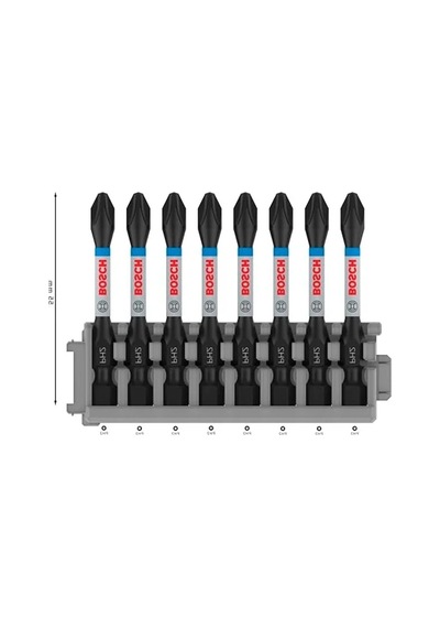 50 Mm Uzunluğunda Ph2 Bit Seti, 8 Parça Kreuzschlitz, Etkili Vidalama Aksesuarı