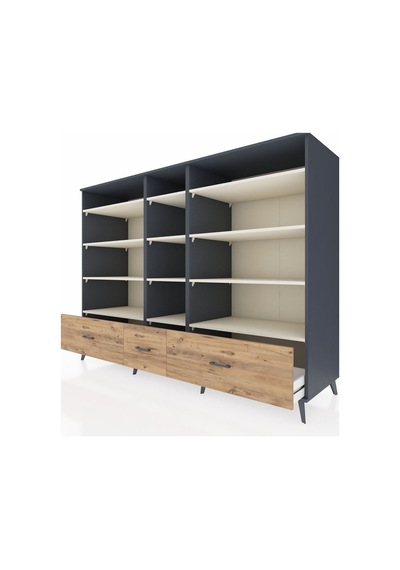 Kronos Dolap 12 Raflı 3 Çekmeceli 220x59x163 Antrasit-aytaşı/çam Aytası/atlas Çam - Antrasıt Kronos Dolap 12 Raflı 3 Çekmeceli 220x59x163 Antrasit-aytaşı/çam Aytası/atlas Çam - Antrasıt