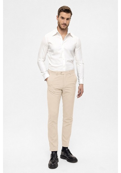 Antioch Erkek Aksesuar Detaylı Slim Fit Pantolon Bej