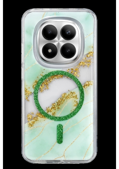 Onegif Redmi Note 15 Pro 5g Lotus Simli Magsafe Kapak - Yeşil Bz8683140941413