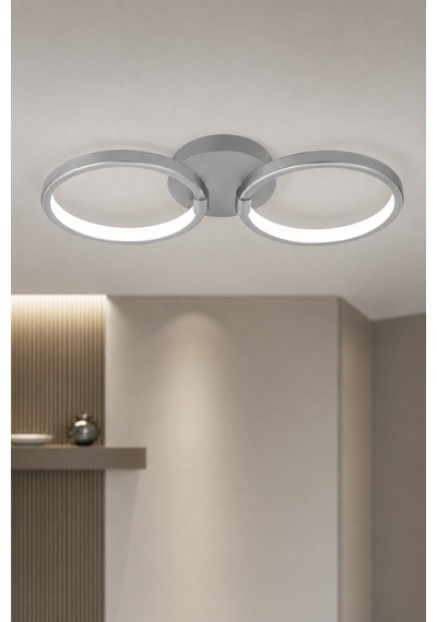 AvizeGO Onto Led Plafonyer Avize Beyaz Işık Gri