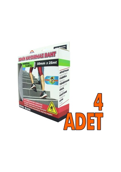 4 Adet Zemin Merdiven Kaydırmaz Bant 50Mmx25Mt