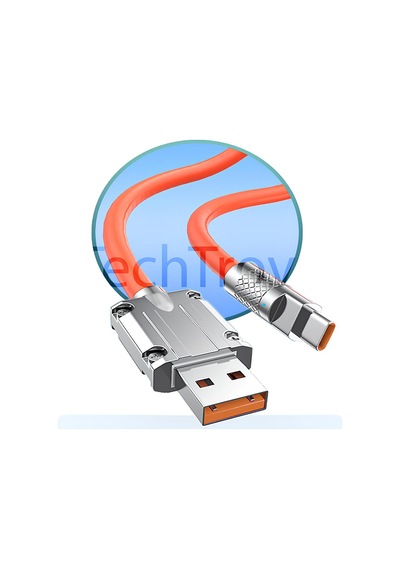 120w Usb To Type-c Yassı Kırılmaz Ezilmez 100cm Şarj Kablosu
