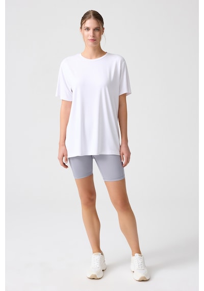 Los Ojos X Melodi Beyaz Oversize Geniş Kalıp Tişört Boyfriend T-shirt Beyaz Beyaz