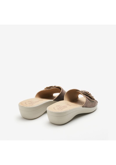 6004-taupe Terlik Kadın T5 K40 Ge Fly Flot Cloth Slipper Cloth Taupe Rovere