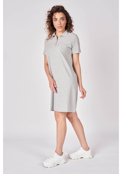 Defys Kadın Polo Yakalı Kısa Kollu Regular Fit Basic Elbise Gri Melanj - 625081659 Gri Melanj Defys Kadın Polo Yakalı Kısa Kollu Regular Fit Basic Elbise Gri Melanj - 625081659 Gri Melanj