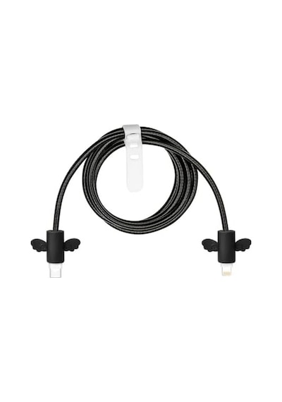 İphone 18w/20w İle Uyumlu Siyah Kedi Şarj Başlığı 3d Animasyon Şarj Başlığı Ve Kablo Koruyucu Set