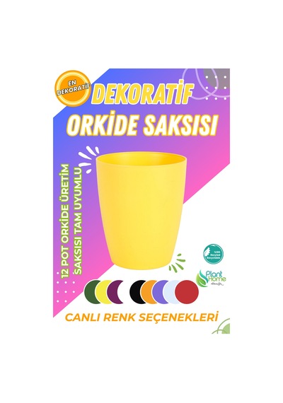 Dekoratif Orkide Dış Saksısı Sarı Hava Alan Ve Zarif Tasarımlı Saksı İç Mekan Kullanımına Uygun
