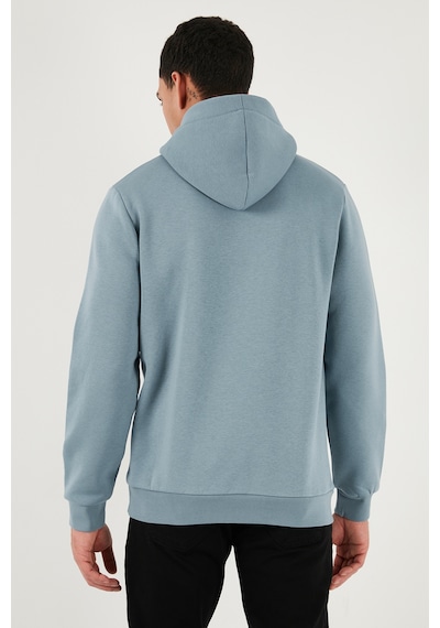 Buratti Regular Fit Kapüşonlu Kanguru Cepli Içi Tüylü Yumuşak Şardonlu Erkek Sweat 5905281 Mavi