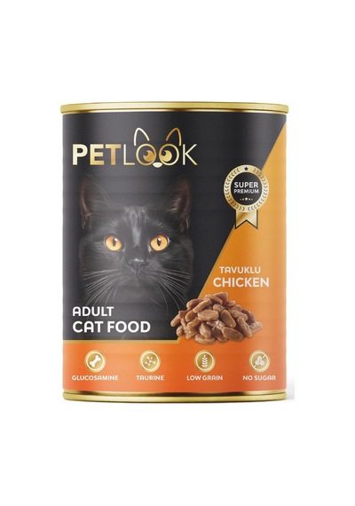 Konserve Kedi Maması Yetişkin Tavuk Etli, Parça Etli 415 Gr 24 Adet Yaş Mama Düşük Tahıllı