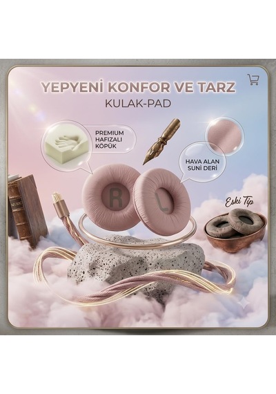 Lexroo Twistify Jbl Ile Uyumlu Kulaklık Pedi Süngeri -pembe- T500bt 510bt 520bt T560bt T600bt